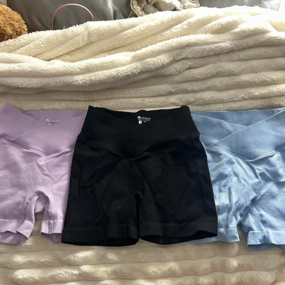Black, Purple and blue Bike Shorts